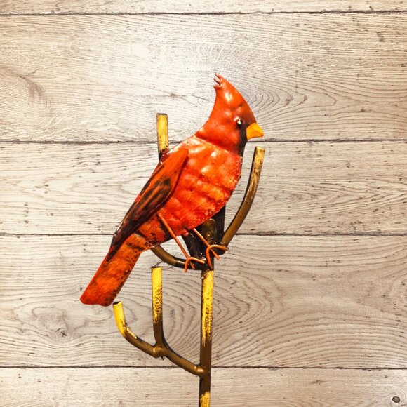 Red Robin Bird Metal Wall Hanger - Plant - Accessories - Crafts - Picture 2 of 7